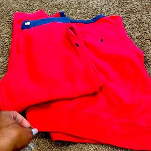 Boys red and navy polo jogging set